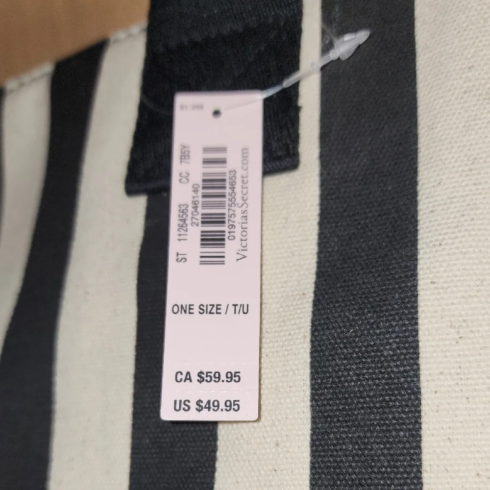 Victoria K Monochrome Striped Tote